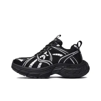 CEDAR HAN Chunky Sneakers Unisex Low Top Black