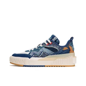 LiNing 001 UNBLOCK UNBLOCK Monomer Wear Resistant Slip Resistant Low Top Skateboard Shoes Blue White