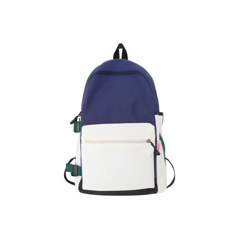 OURFUN Nylon Fabric Backpack Unisex Black/Army Green/Navy Blue-4