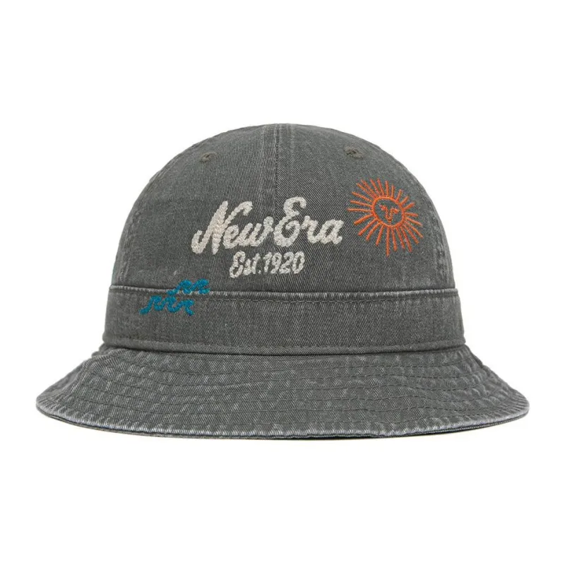 New Era Cotton, Polyester Bucket Hats Unisex Gray-1