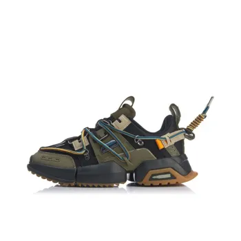 LiNing Pan Gu Cushioned Slip Resistant Abrasion Resistant Low Top Sports Casual Shoes Men's Black Green