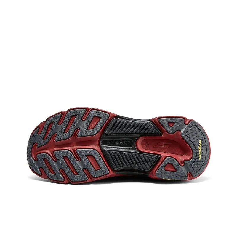 Skechers Max Cushioning Anti Slip Wear Resistant Low Top Casual Running Shoes Men's Gray Red-4