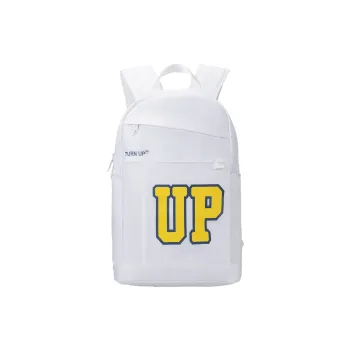 TURN UP Polyester Backpack Laptop Bag Regular Unisex White Yellow