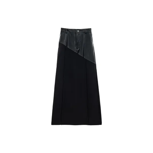 EDX Casual Long Skirts Women's Black Fleece-Lined