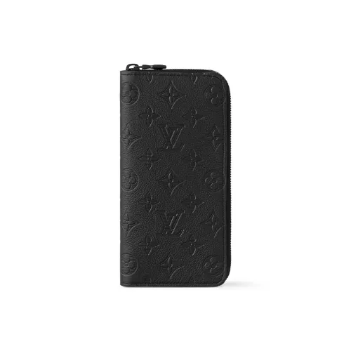 LOUIS VUITTON Zippy Wallet Verticle Monogram Shadow Black