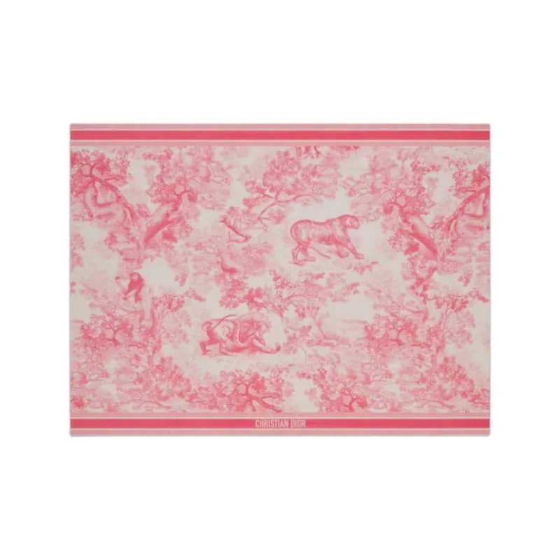 DIOR Cotton Silk Scarves Women's Pink-0