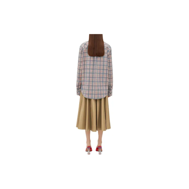 Bottega Veneta Printed Leather Checked Jackets & Coats Women's Birch-1