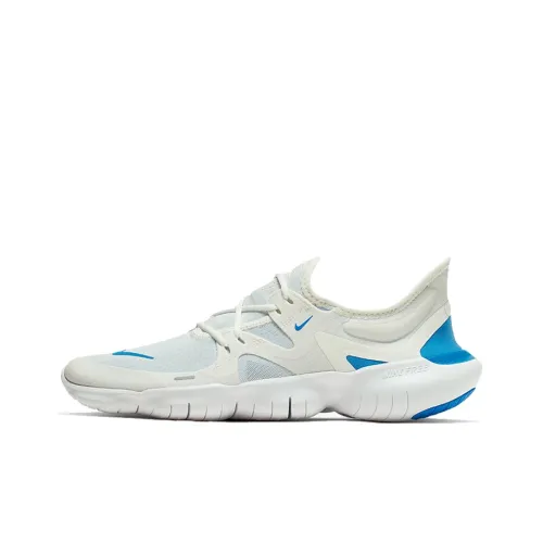 Nike Free RN 5.0 Running Shoes Men Low-Top Sail White/Blue