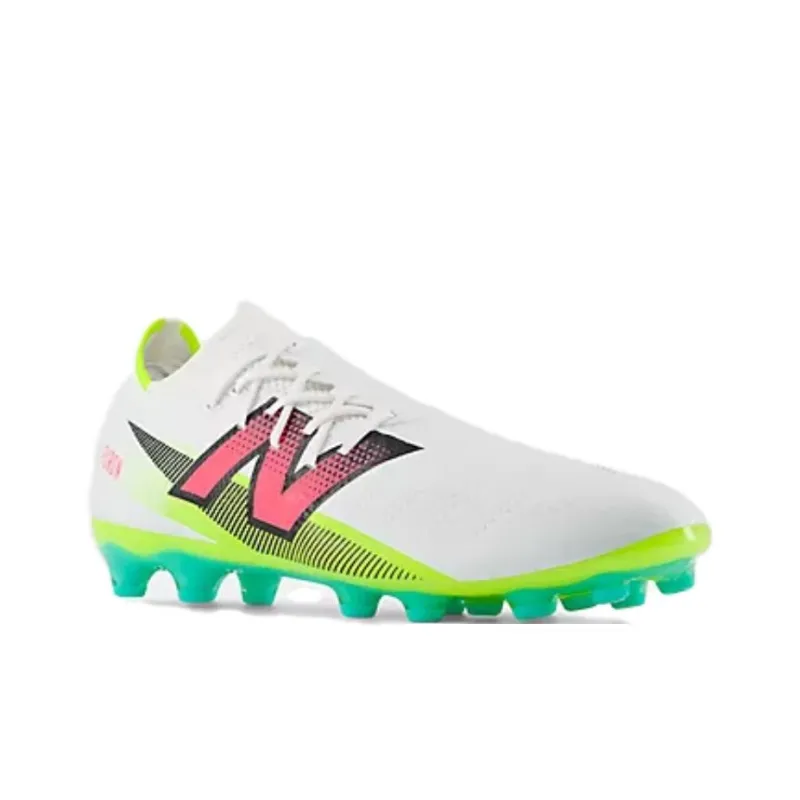 New Balance AG Rubber Short Studs Artificial Ground Anti Slip Wear Resistant Soccer Shoes Unisex White Green-2