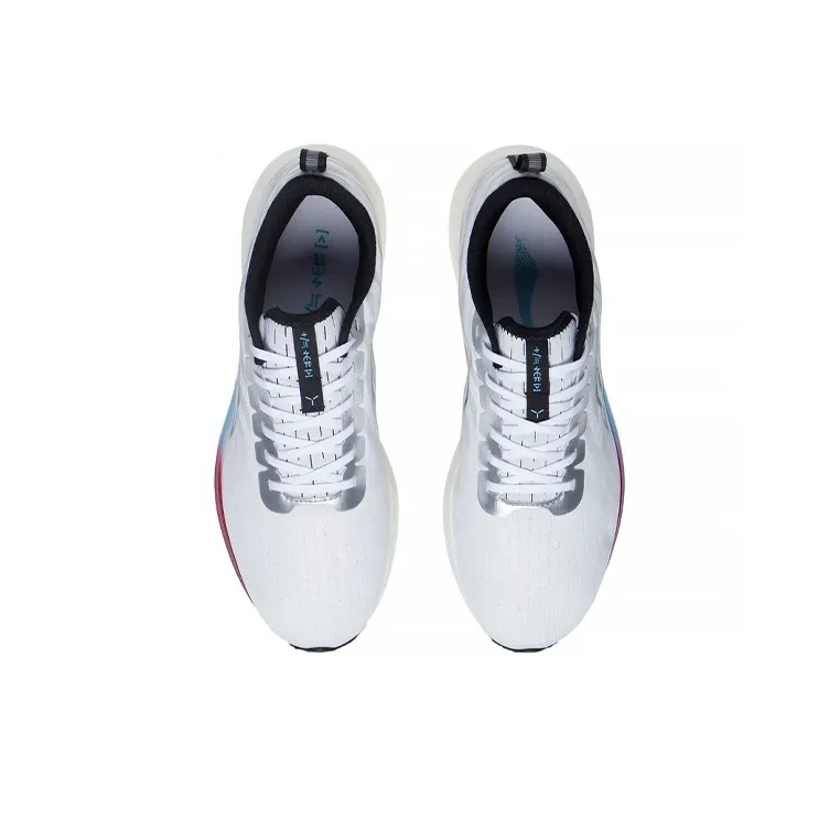 LiNing Red Hare 5 Cushioned Slip Resistant Breathable Rebound Low Top Running Shoes White Light Gray-3