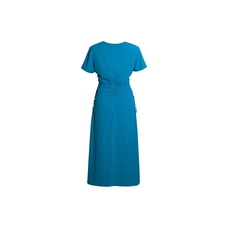 ROEYSHOUSE Short Sleeved Dresses Women's Peacock Blue-1