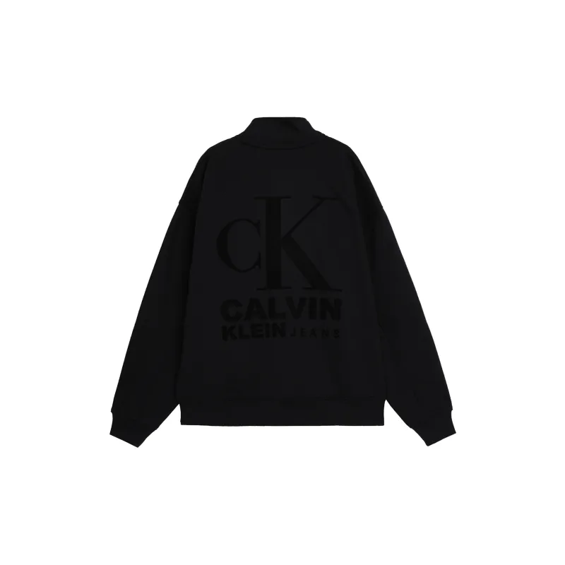 Calvin Klein Logo-flocked Half-zip Sweatshirt-1