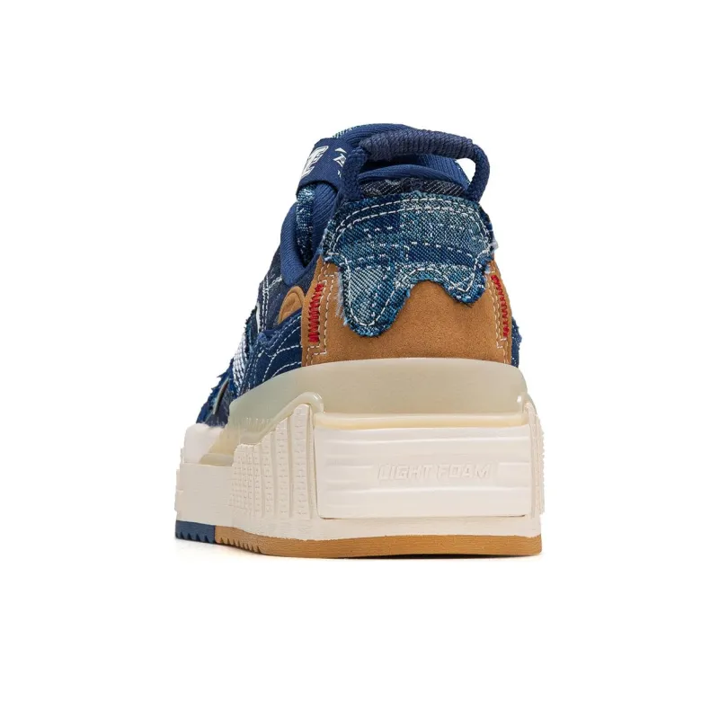LiNing 001 UNBLOCK UNBLOCK Monomer Wear-Resistant Slip-Resistant Low-Top Skateboard Shoes Blue White-4