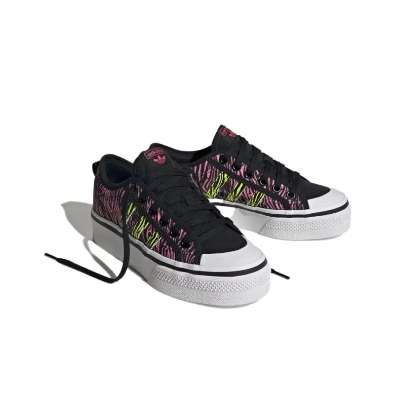 Adidas Nizza Platform Core Black Solar Yellow Bliss Pink Women's-2