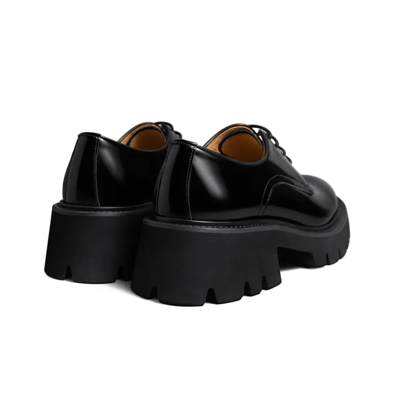 THOM WILLS Cleanfit Shiny Derby Shoes Casual Shoes Unisex Black-8