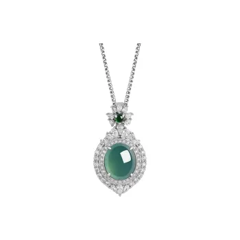 Purple Muli Ice Glutinous Blue Water Jadeite Necklace Women's