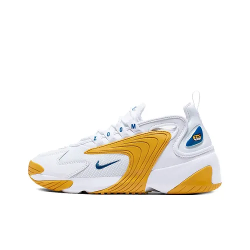 Nike Zoom 2K Cushioned Slip Resistant Low Top Running Shoes Women's White Yellow