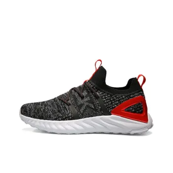 PEAK Tai Ji1.0 Plus Cushioning Slip Resistant And Abrasion Resistant Low Top Running Shoes Black Heather Gray