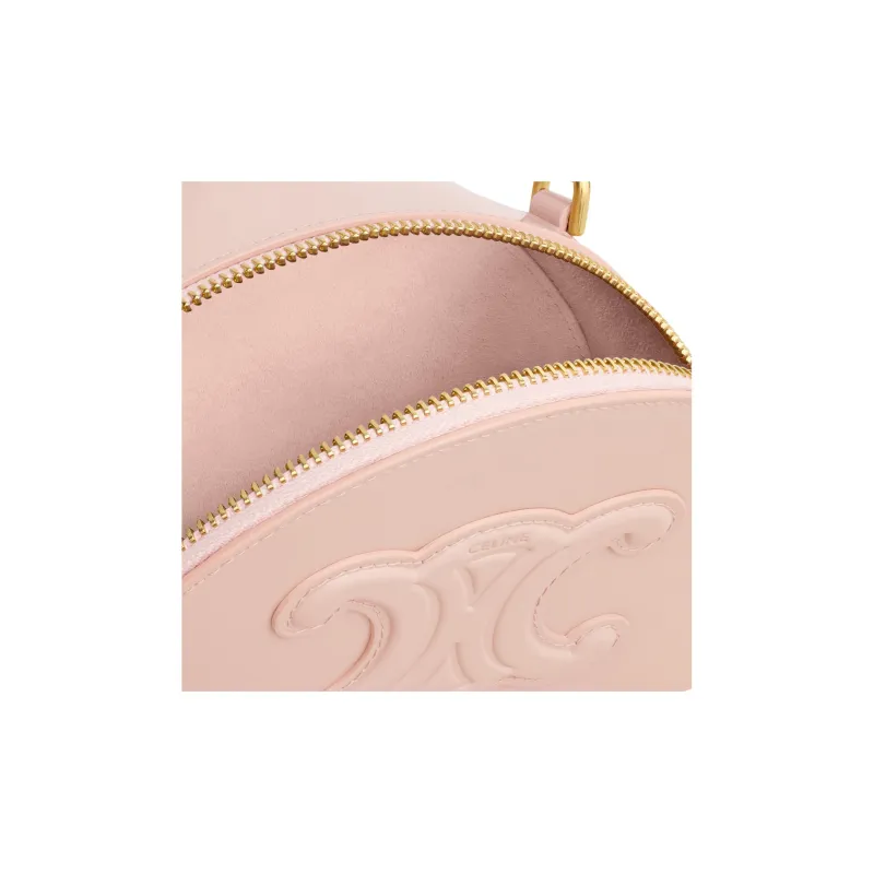 CELINE Patent Leather Calfskin Crescent Bag, Handbag, Shoulder Bag, Crossbody Bag Women's Pink-3