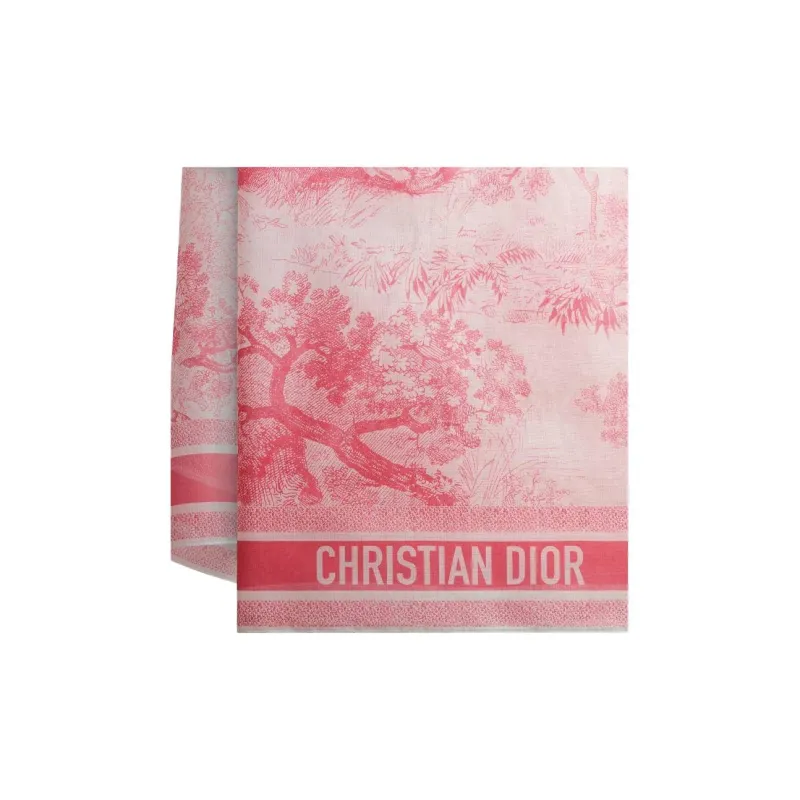 DIOR Cotton Silk Scarves Women's Pink-2