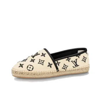 LOUIS VUITTON Starboard Flat Espadrille Shoes 'Beige Black Monogram' Women's
