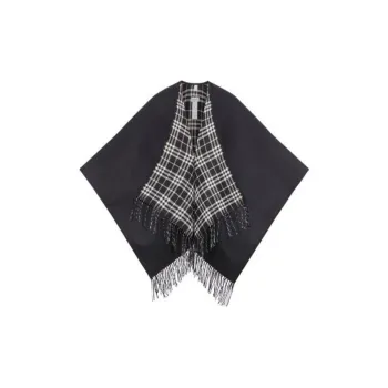 Burberry Reversible Checked Fringed Cape