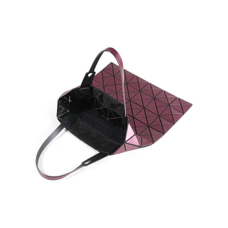 ISSEY MIYAKE PVC Tote Shopping Bag Handbag Women's Bordeaux Red-3