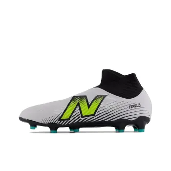 New Balance Tekela V4 FG Rubber Long Studs Anti Slip Wear Resistant Soccer Shoes Unisex White