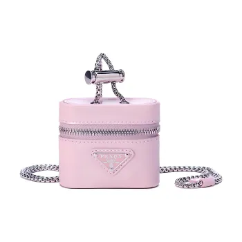 PRADA Leather Neck Pouch Earphone Cases Women's Snow Pink