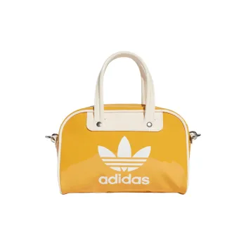 Adidas Polyurethane Bowling Bag Shoulder Bag Handbag Mini Women's Yellow & White