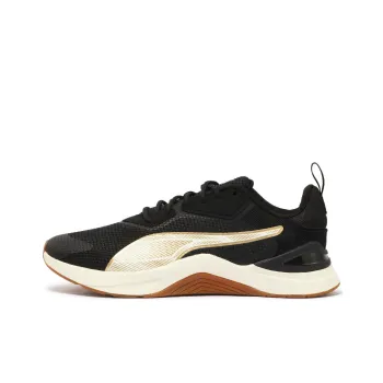 PUMA Infusion Cushioning Support Low Top Training Shoes Women's Black White Gold