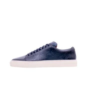BARKER Paisely Low-Top Skateboard Shoes Men's Blue