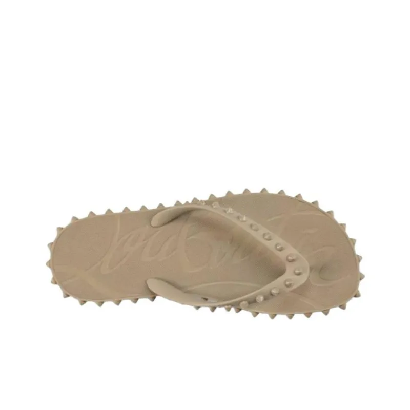 CL LUBOTING Loubi Flip Rubber Sole Flip Flops Men's Gray-3