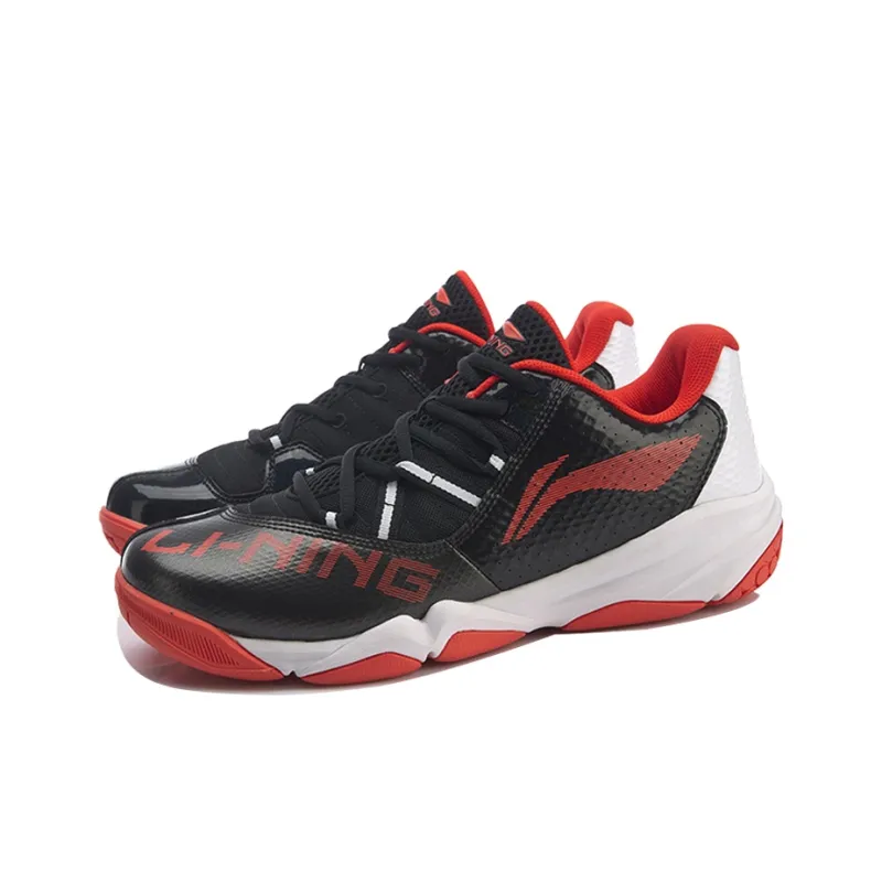 LiNing Dovega Wear Resistant Slip Resistant Low Top Running Shoes Unisex Black Red-2