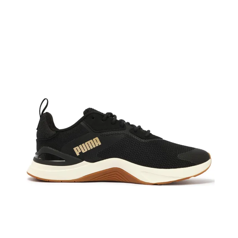 PUMA Infusion Cushioning Support Low Top Training Shoes Women's Black White Gold-1