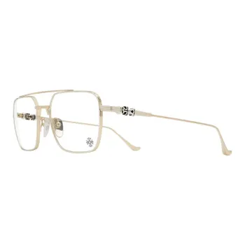 Chrome Hearts Metal Silver Aviator Eyeglass Frames Unisex Gold
