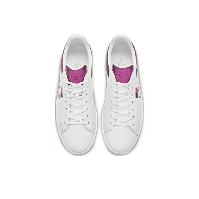 LOUIS VUITTON Luxembourg Sneakers 'White Metallic Pink'-4