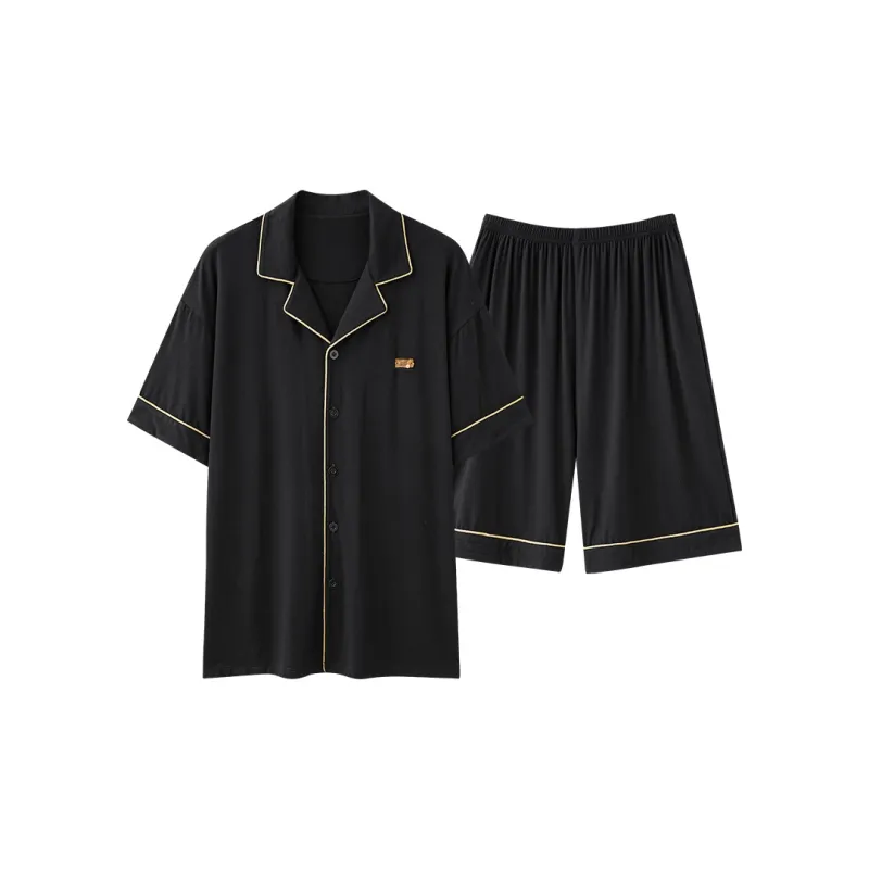 CAIHENGTONG Pajama Set Men's Midnight Black-0