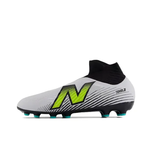 New Balance Tekela V4 Anti-Slip Wear-Resistant Soccer Shoes Unisex White Green