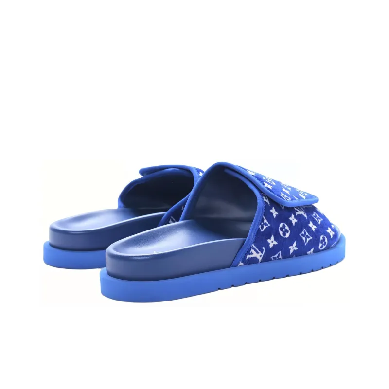 Flip Flops Louis Vuitton Slides Blue LOUIS VUITTON Miami Slide