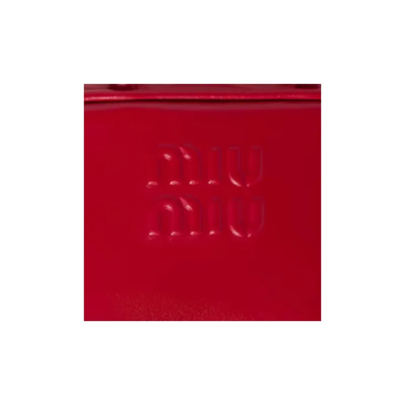 MIU MIU Leather Bag Charm Bag Accessory Women's Red-4