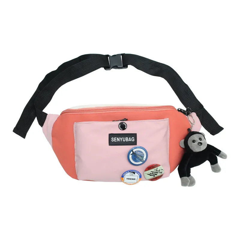 OURFUN Nylon Fabric Sling Bag Unisex Black/Orange/Green/Blue-7