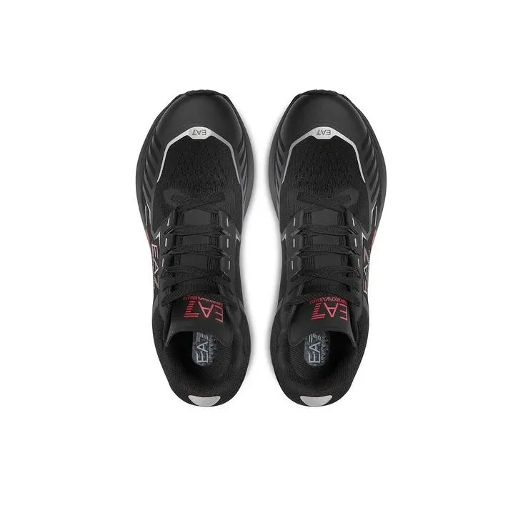 EMPORIO ARMANI EA7 Low Top Casual Shoes Unisex Black Red-2