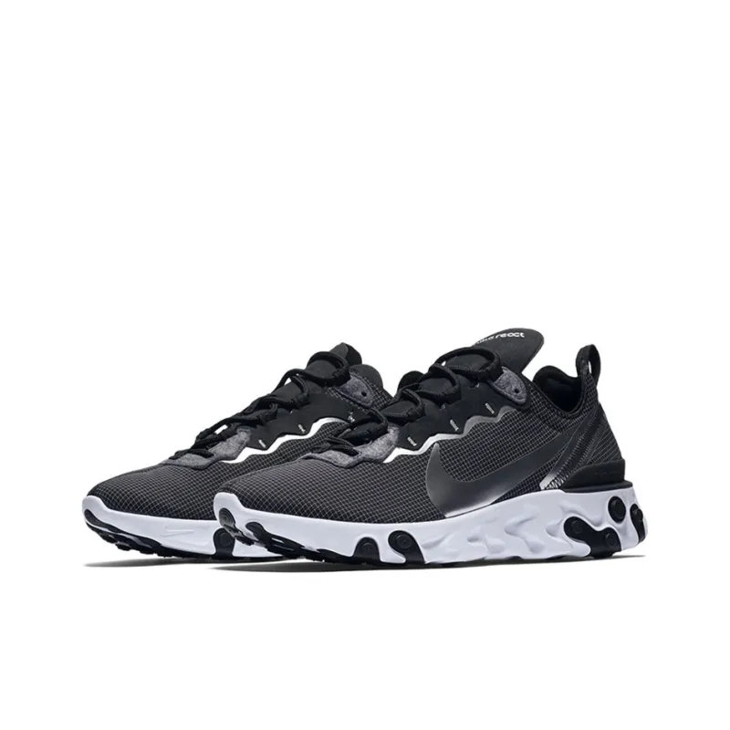 Nike React Element 55 Black Metallic Silver-2
