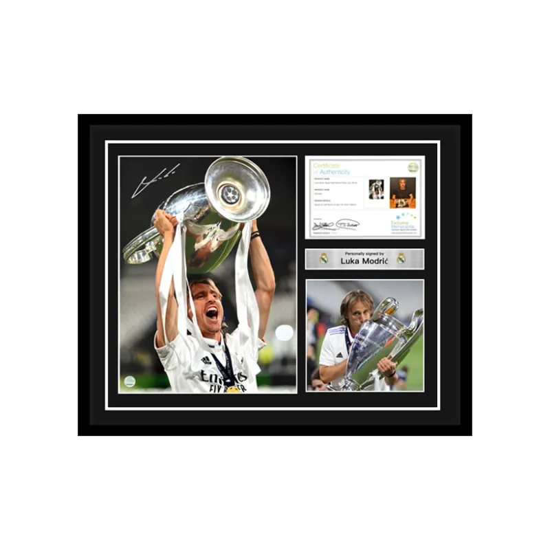 Three For Luka Modrić Signed Photo With EM Certificate Ultra-Mounted And Framed-0