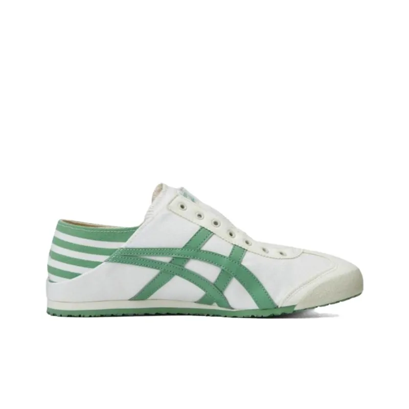 Onitsuka Tiger MEXICO 66 Anti Slip Wear Resistant Low Top Casual Shoes Unisex White Green-1