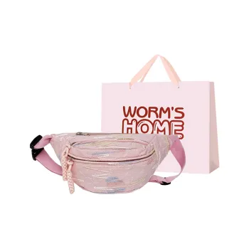 Worm's Home Polyester Crossbody Sling Bag Women's Pink/White/Black/Blue