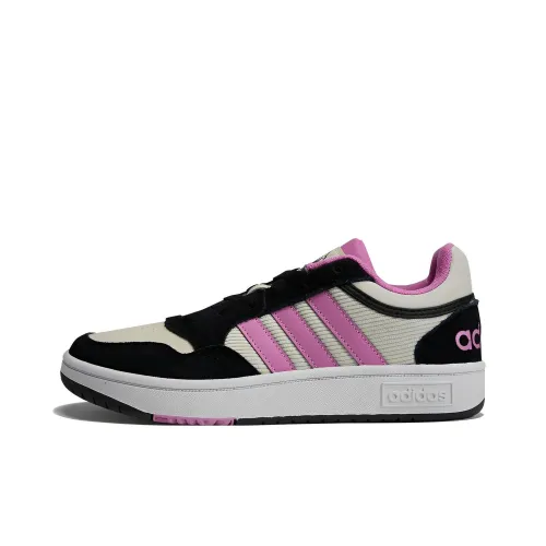 Adidas Neo Hoops 3.0 Skateboard Shoes Women's Low-Top Black/White/Pink