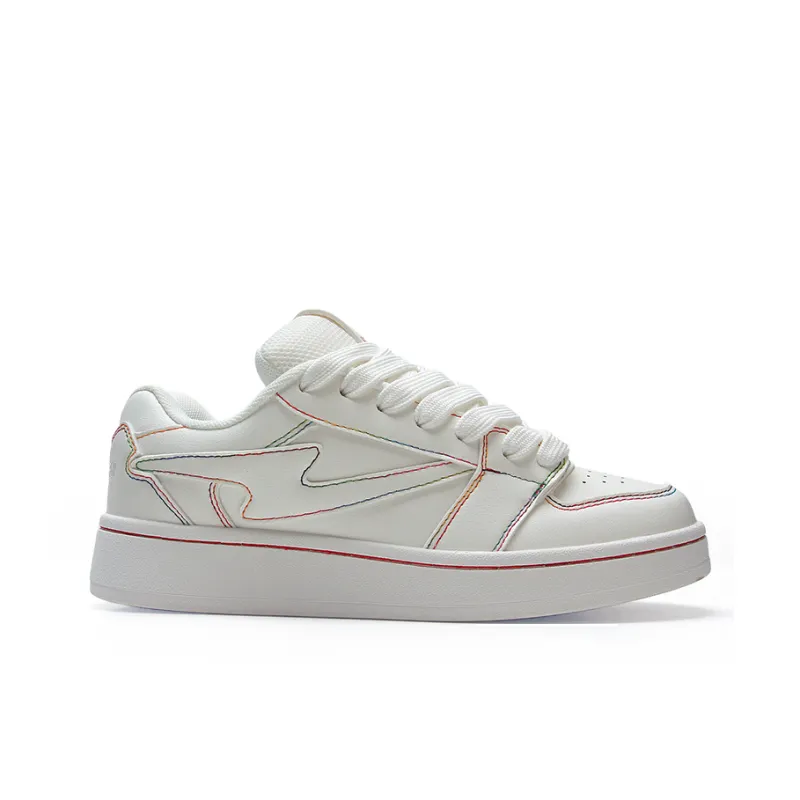 STUR YSN Skateboard Shoes Unisex White Rainbow-1