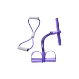 8-Shaped Tensioner+4-Tube Foot Pedal Resistance Band-Purple[Tensioner Combination]
